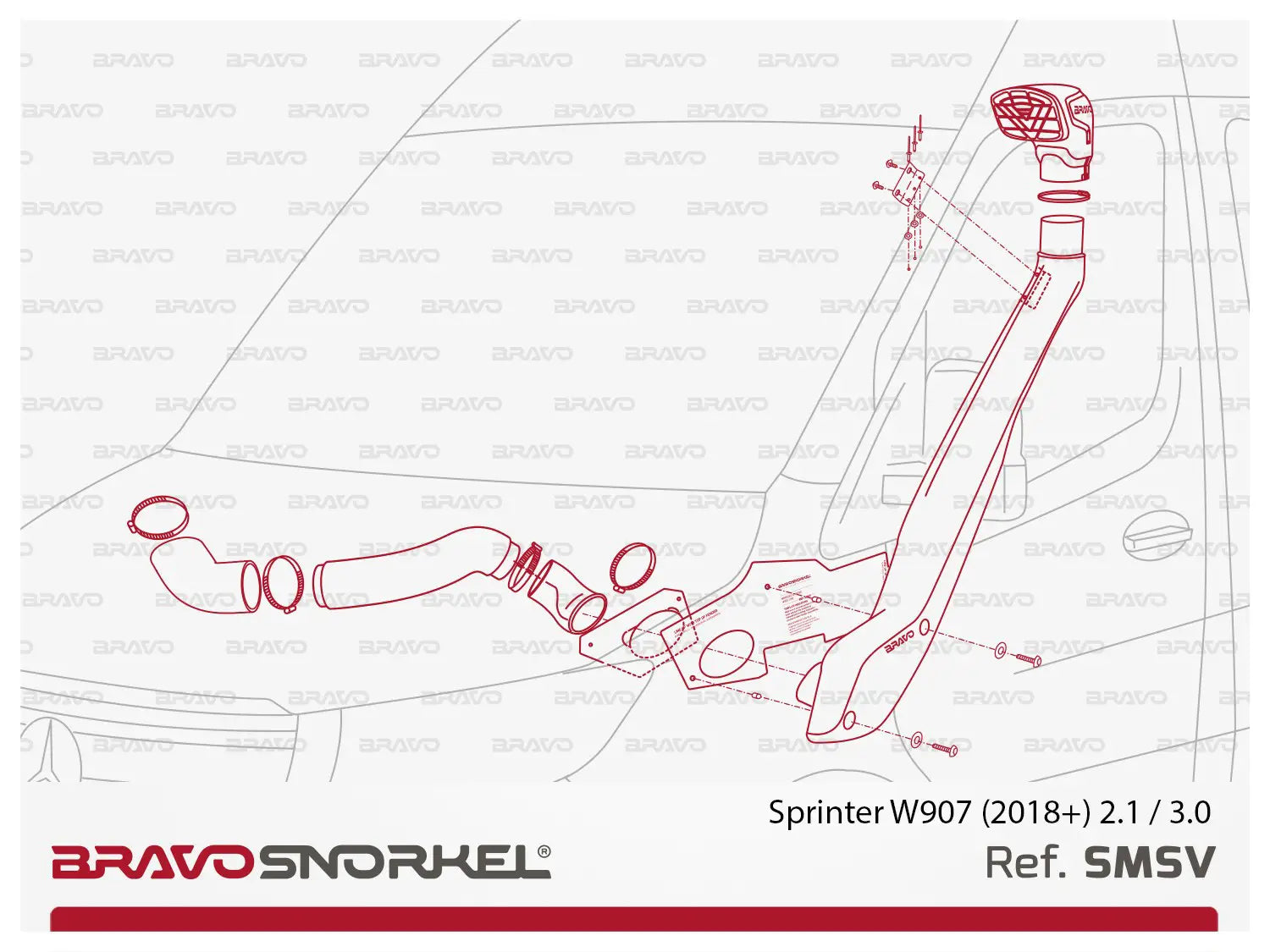 Bravo snorkel for Sprinter W907 2.1 and 3.0
