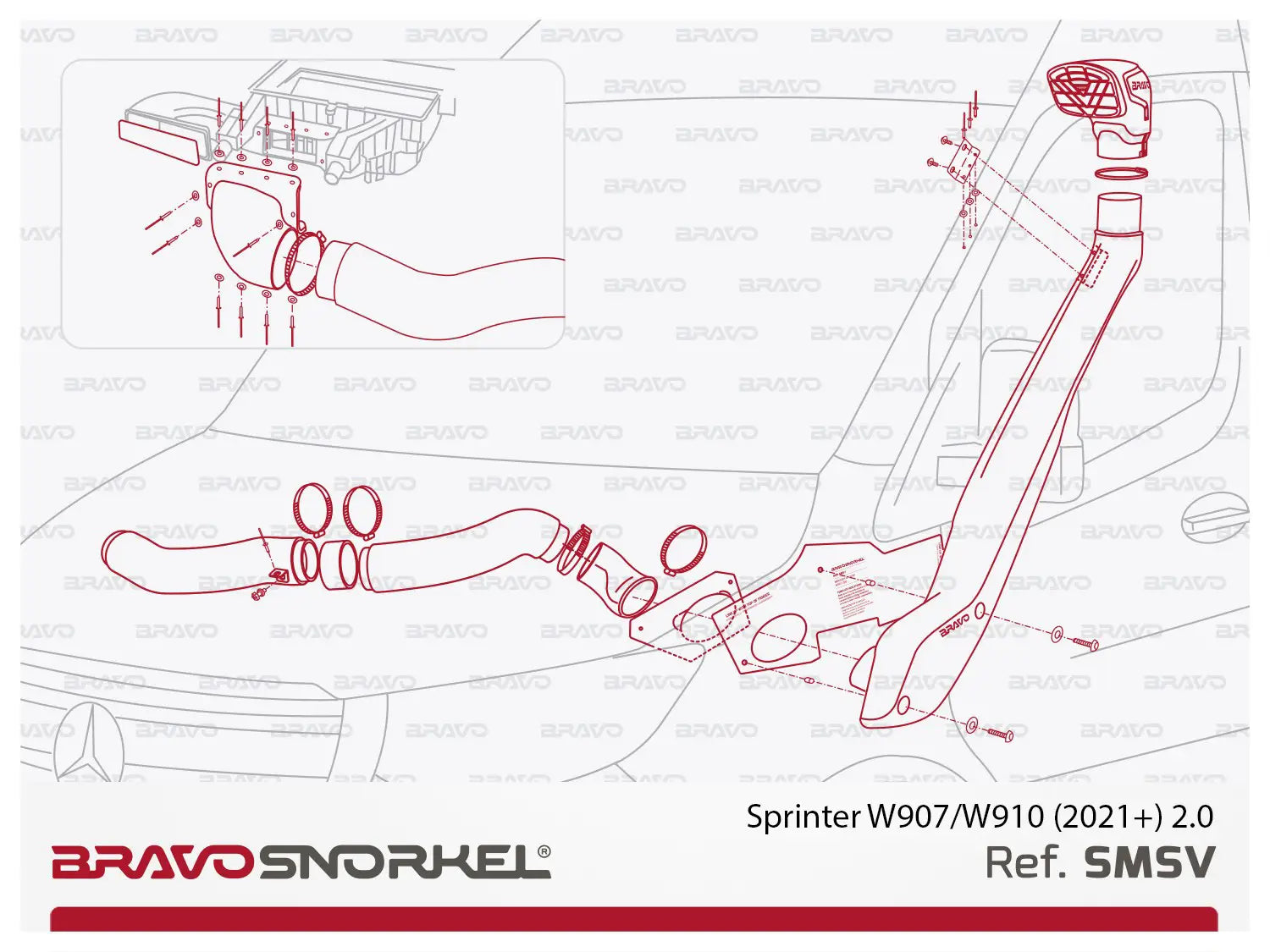 Bravo snorkel for Sprinter W907 and W910 2.0