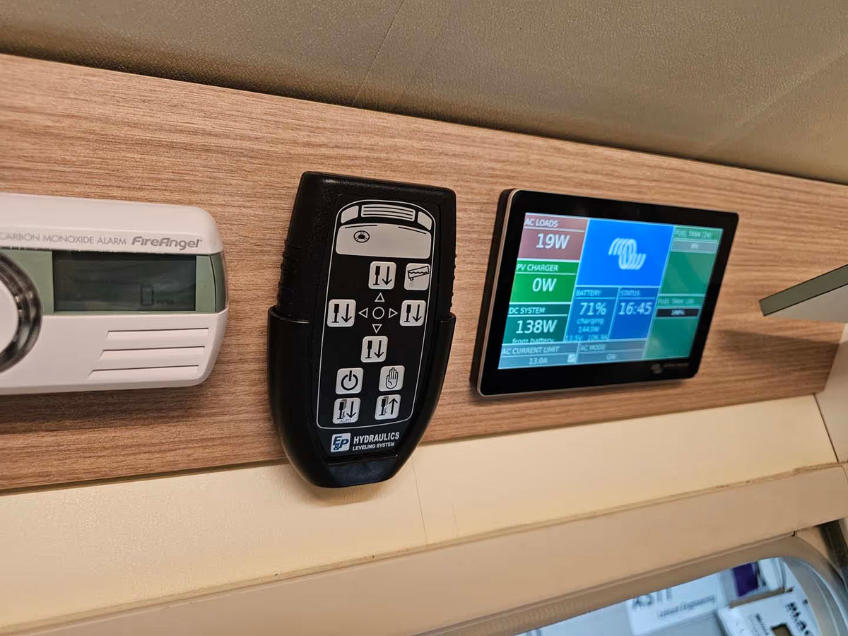 Motorhome electrical control panel and monitoring system installation